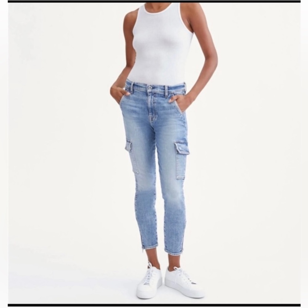 7 For All Mankind Skinny Cargo Jeans in Vintage Sloan